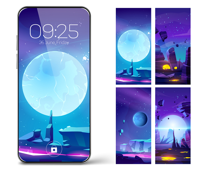 moon-screensaver-on-smartphone